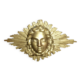 Sun, wall-mounted gilded wood