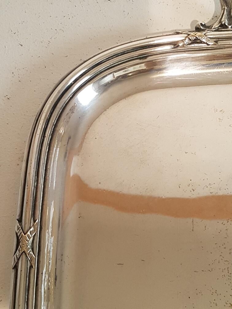 Louis XVI style silver metal tray