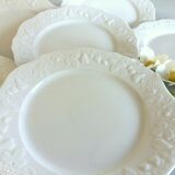 SIX Limoges Dinner Plates.  White Limoges Porcelain Plates.