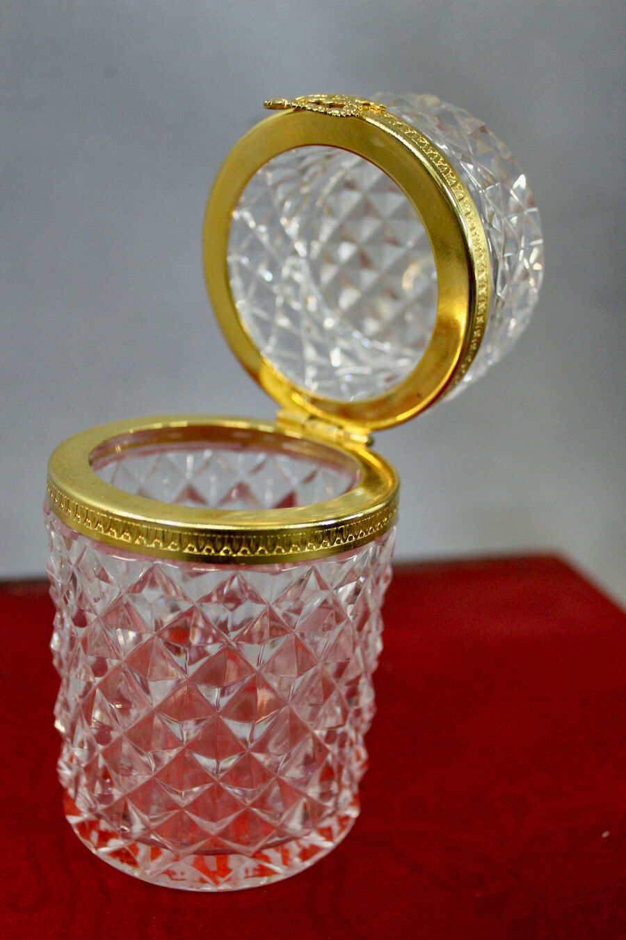 Cut glass jewelry box