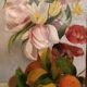 Tableau De La Fin Du 19ème Siècle, Signé, Fleurs, Citrons, Oranges. 67x43