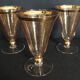 Série de trois verres cristallerie de Hartzviller rayures dorées années 50 60