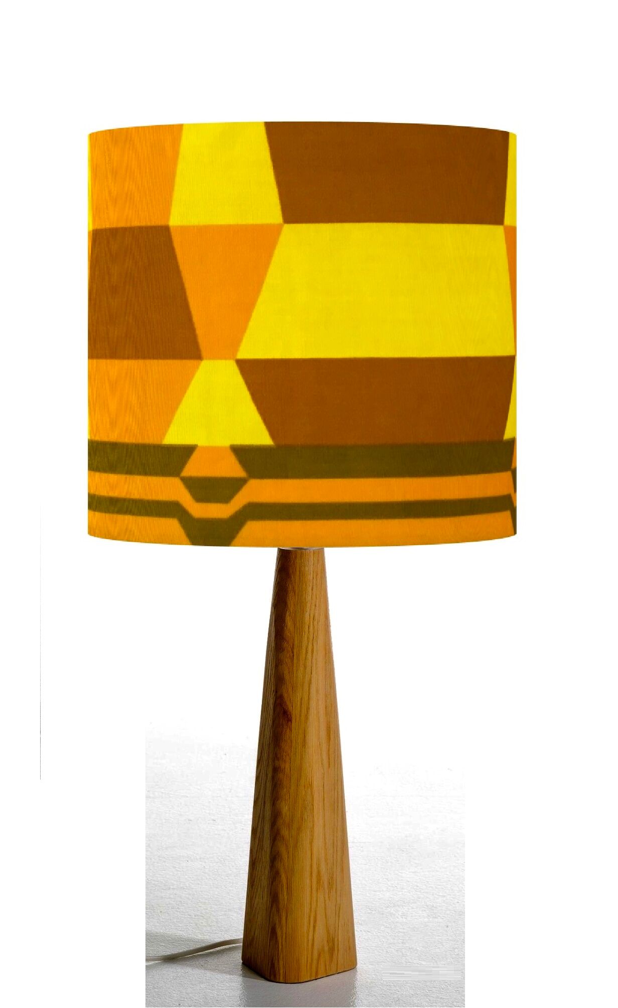 Trapeze lampshade H30 D30 - vintage fabric 70s