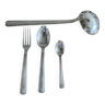 art deco silver metal cutlery set 37 pieces impeccable condition