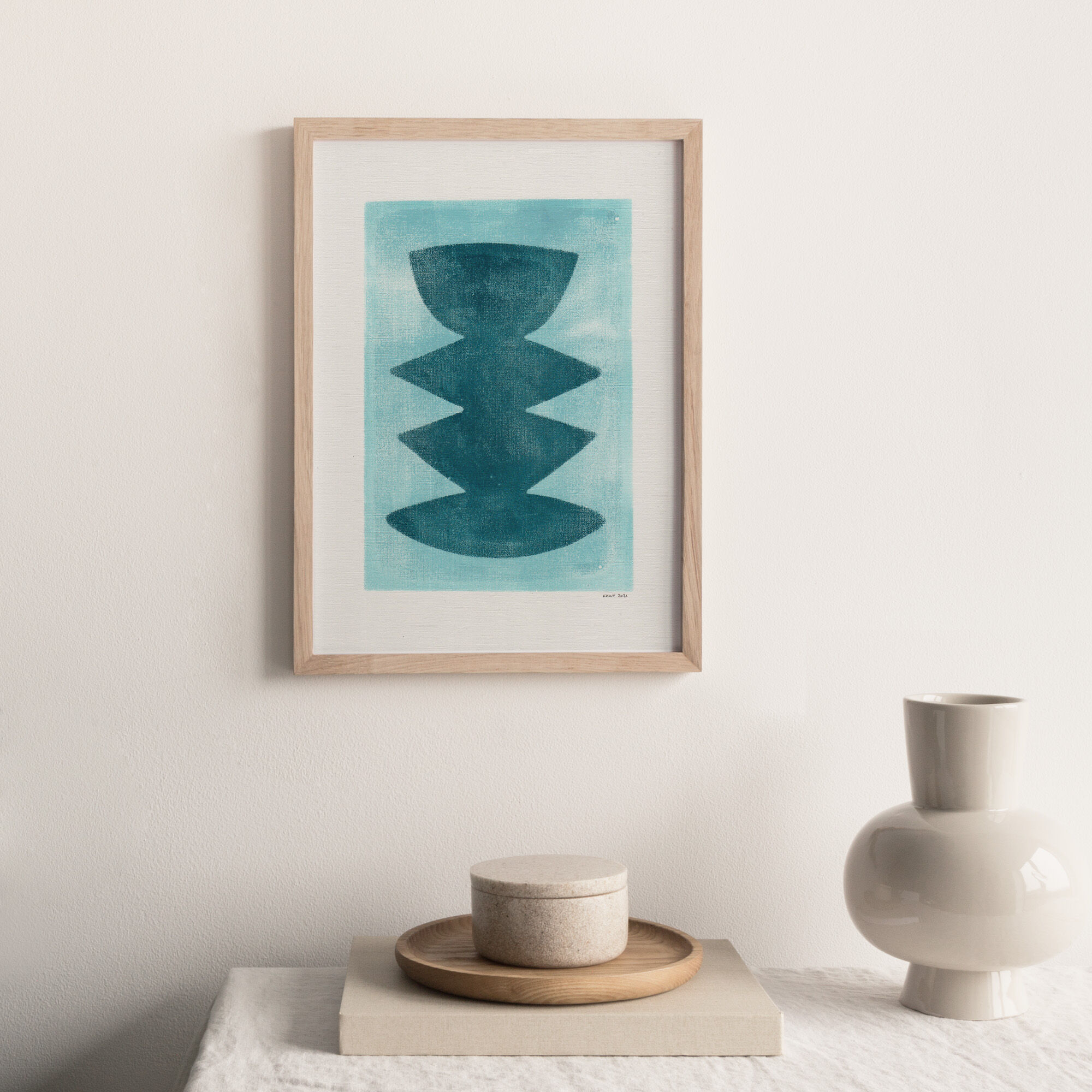 Peinture sur papier 30x40cm illustration M430 signée Eawy