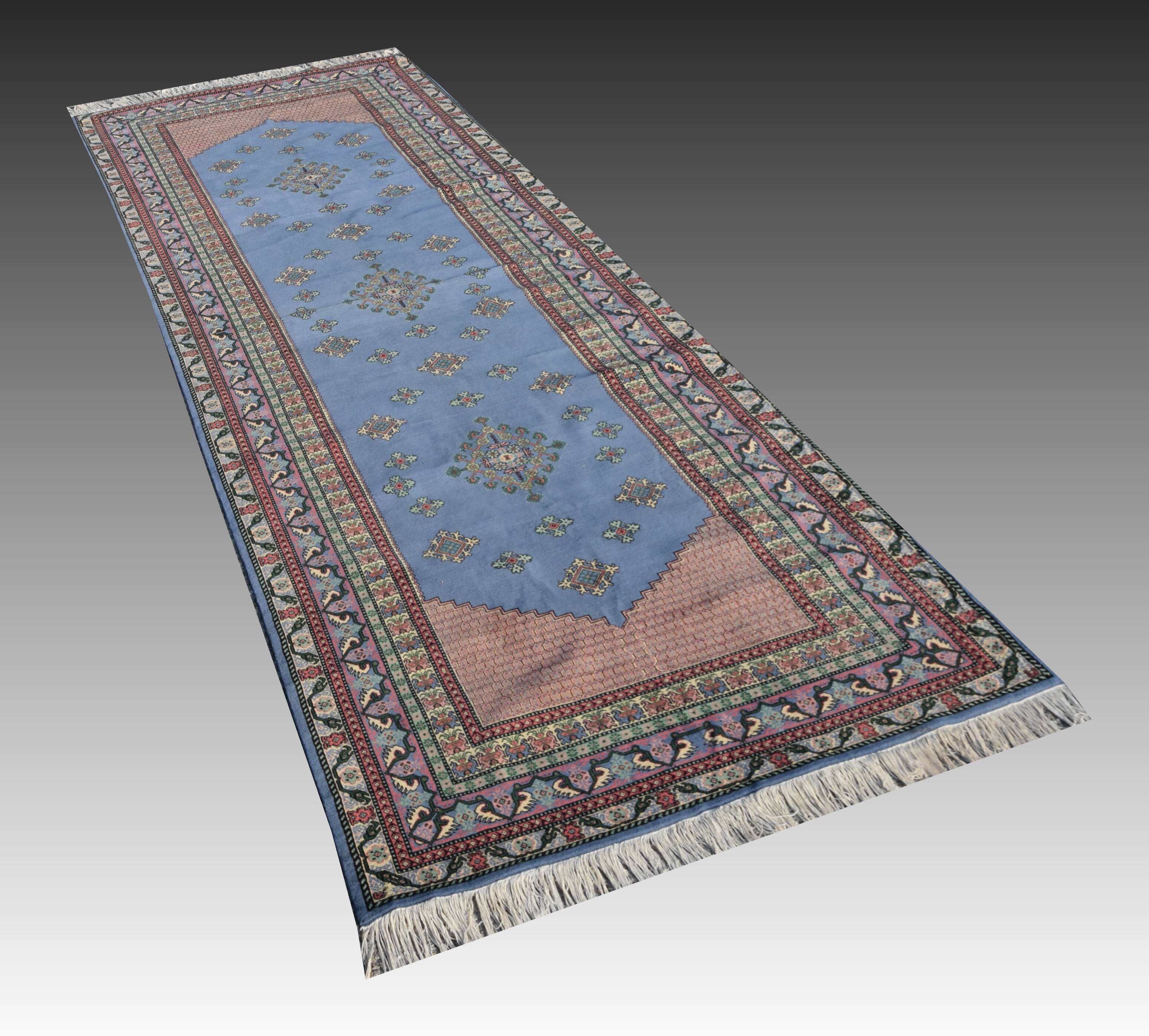 Large Handmade KAIROUAN Rug: 4.63 X 1.58 Meters