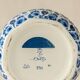 Lampe de table en céramique bleu et blanc de Delft peinte à la main avec abat-jour en soie Ikat