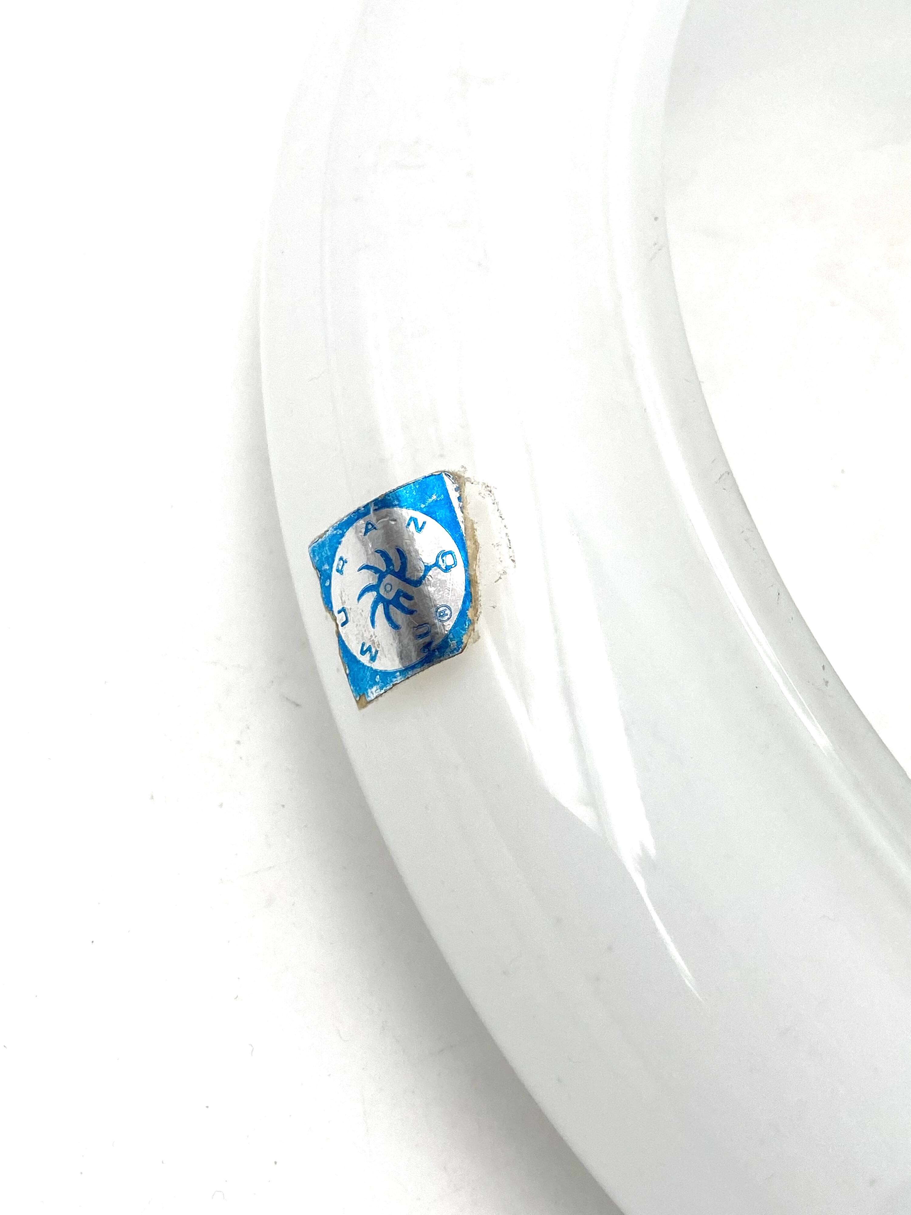 "Pomeri" cloudy crystal centerpiece / vide poche, Eleonore Peduzzi Riva, Vistosi Murano Italy, 1972