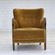1960s, Danish armchair, furniture velour, beech wood, original.