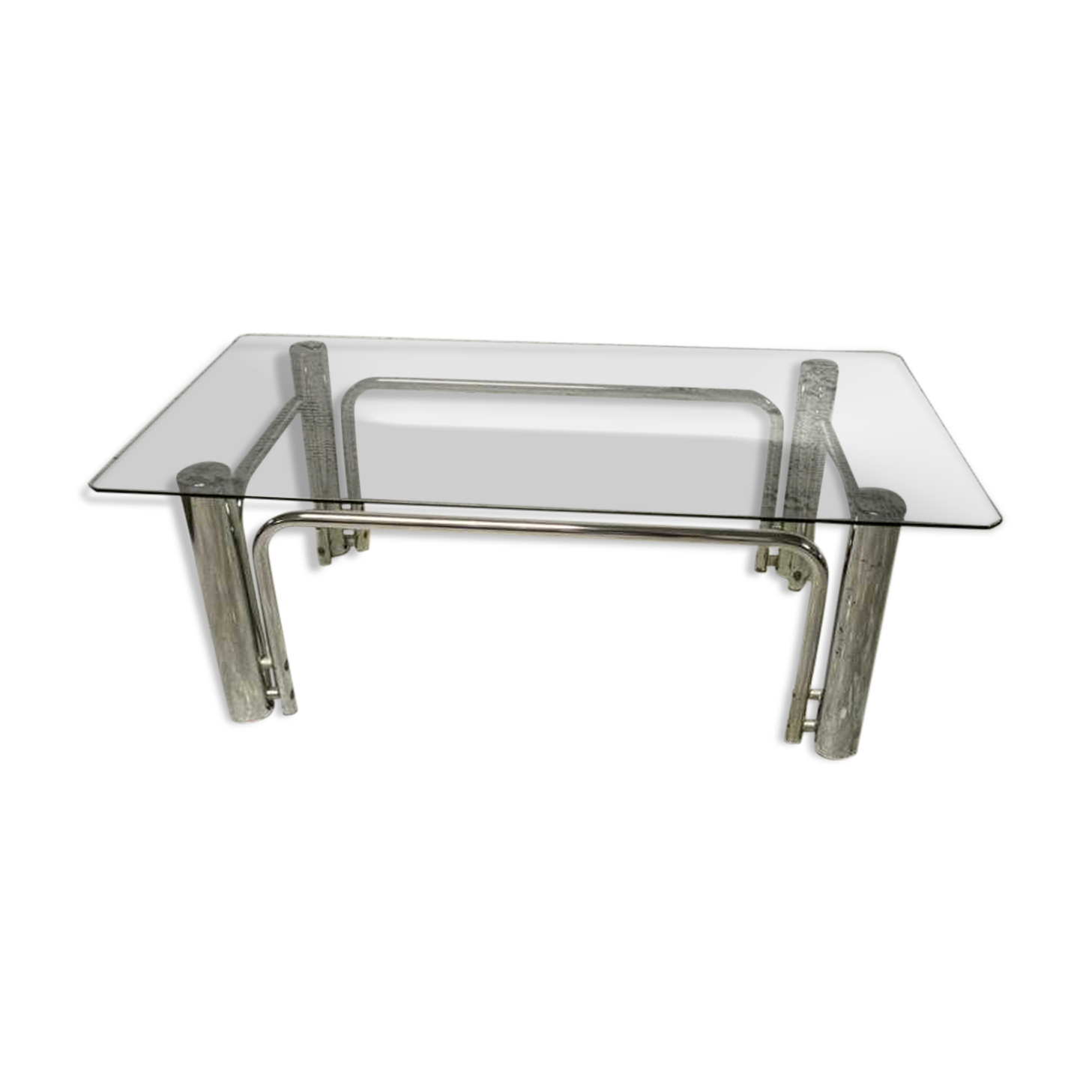 Vintage coffee table smoked glass tray