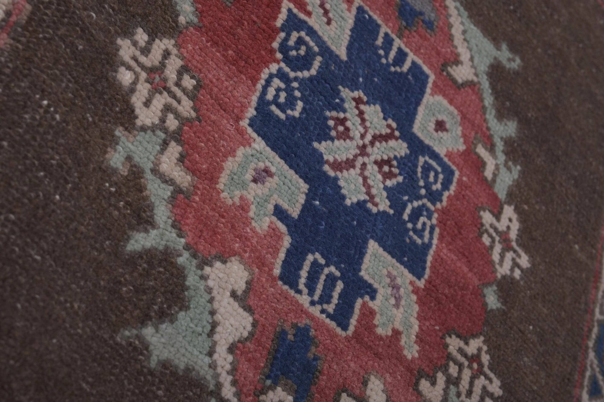 Vintage Turkish hallway rug 84x220 cm
