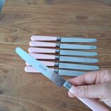 6 pink knives stainless steel molybdene