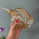 Vintage amber glass tulip pendant light