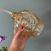 Vintage amber glass tulip pendant light