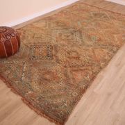 Peach Vintage Moroccan Rug 186 x 329 cm, Berber Wool Rug, Handmade Boho Rug