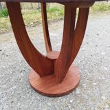 Pedestal table art deco round wood coffee table