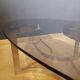 Coffee table in smoked glass and chrome by designer Paul Legeard, 70s