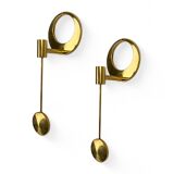 Pair of Scandinavian brass wall candlesticks by Arthur Pe, Kolbäck, Sweden