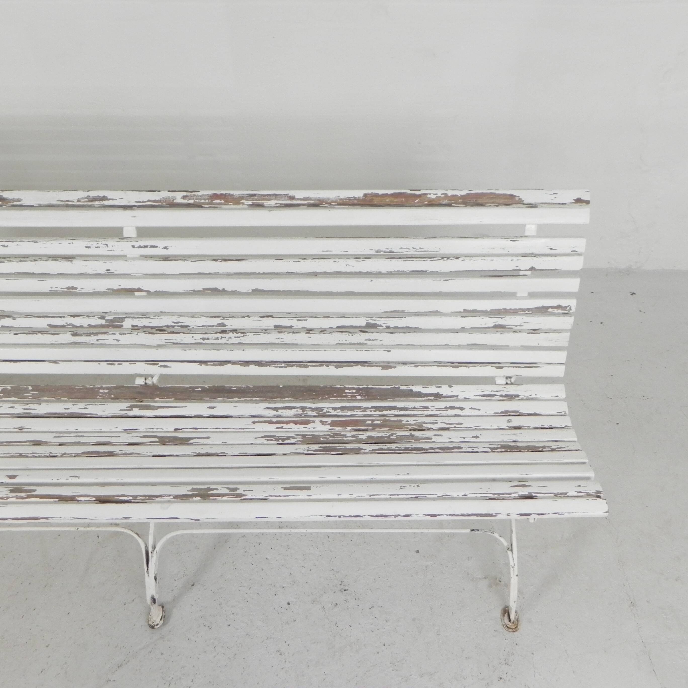 Garden bench, slatted bench, folding, 2 metres long, 1930s.