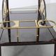 Italian mid-century bar cart with folding leaves, brass and wood