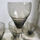 7 verres à vin art déco en verre fumé années 30-40