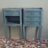 Pair of bedside tables revisited in blue