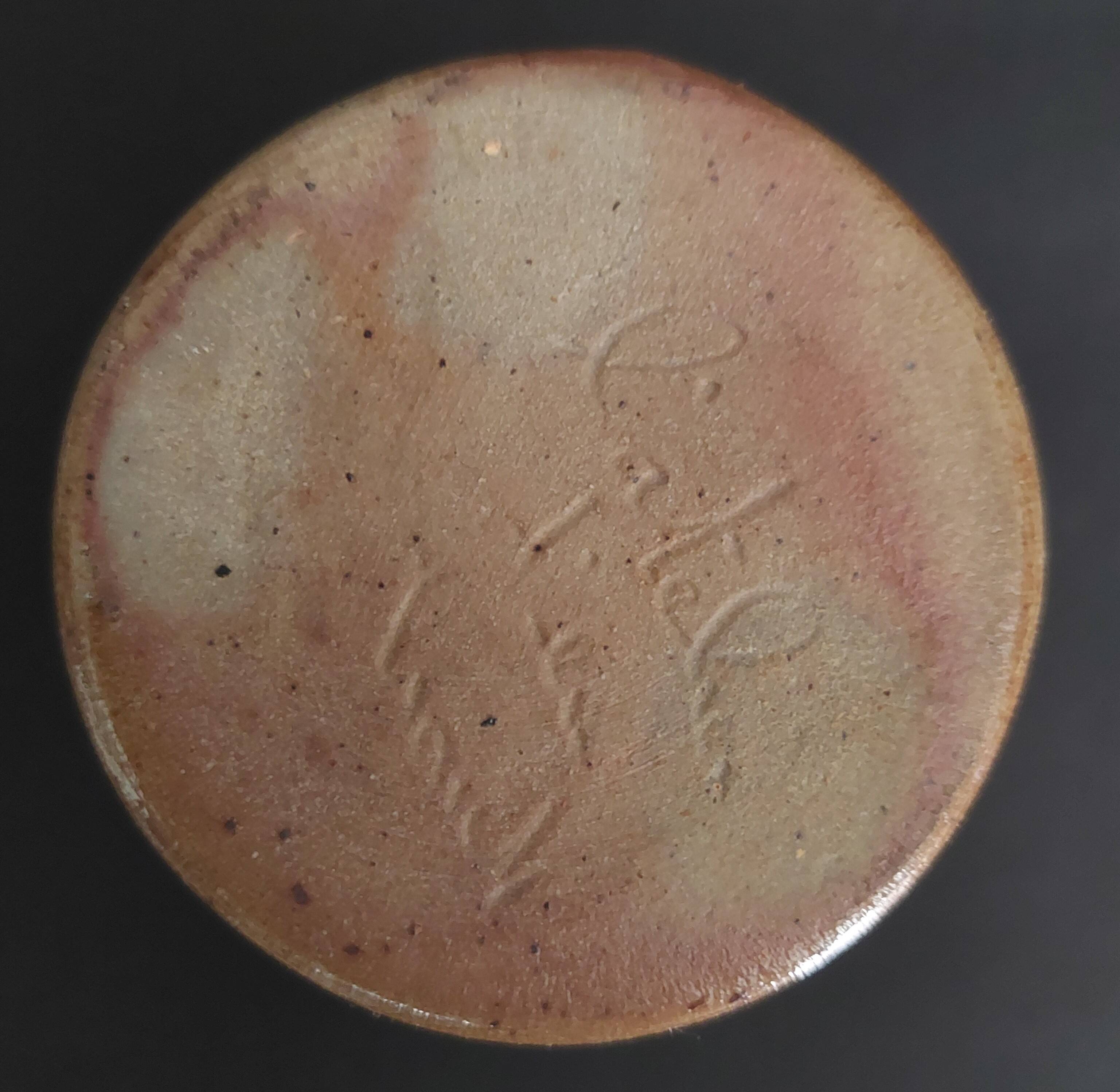 20th century stoneware carafe, salt stoneware, Perrine Léger, the workshop of the upper Gard