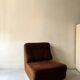 Velvet armchair with chrome metal by J. Charpentier, France, design 1970.
