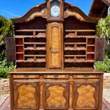 18th century - Bressan sideboard with elm burl clock
