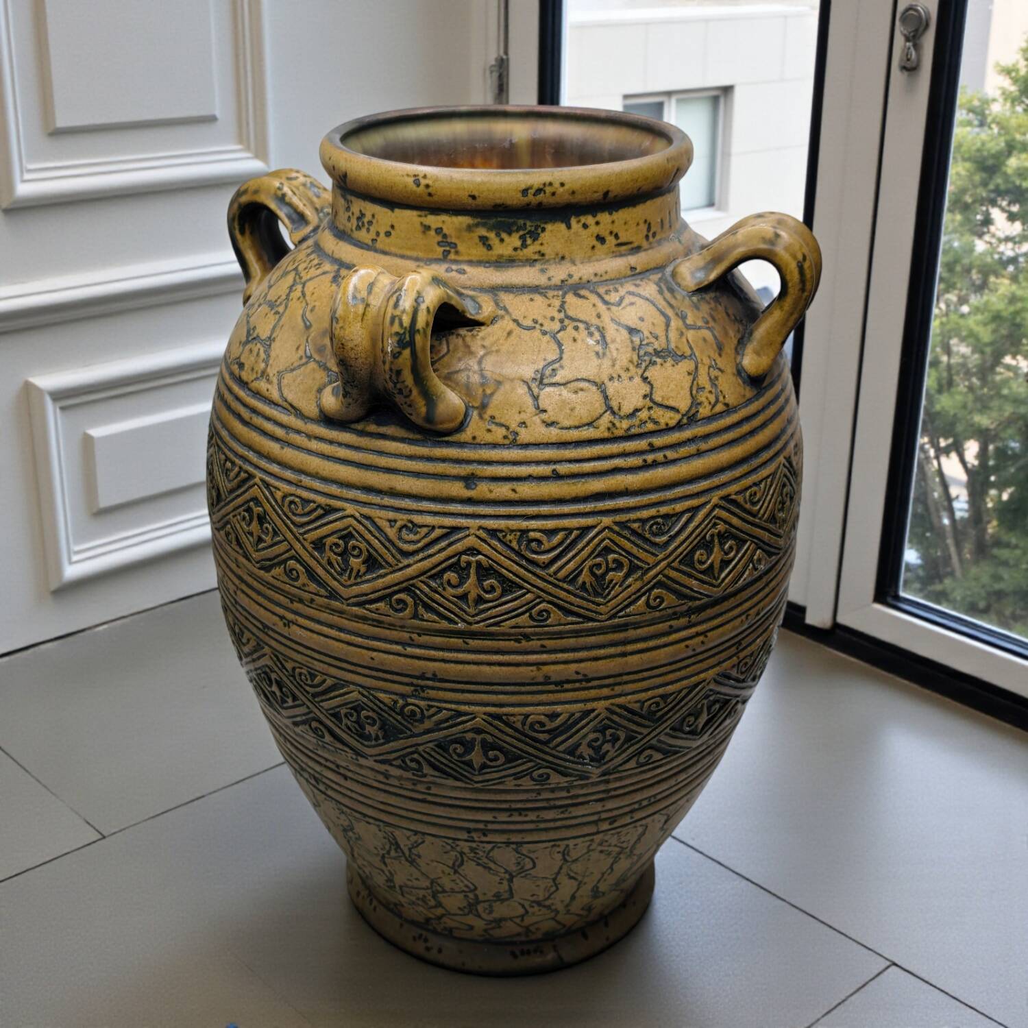 Vintage 1950s Jasba German Art Pottery Floor Vase –