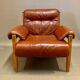 Armchair and its Ottoman leather design 1950.