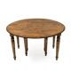 19th Century Tuscan Elm Extendable Round Dining Table with Five Leaves