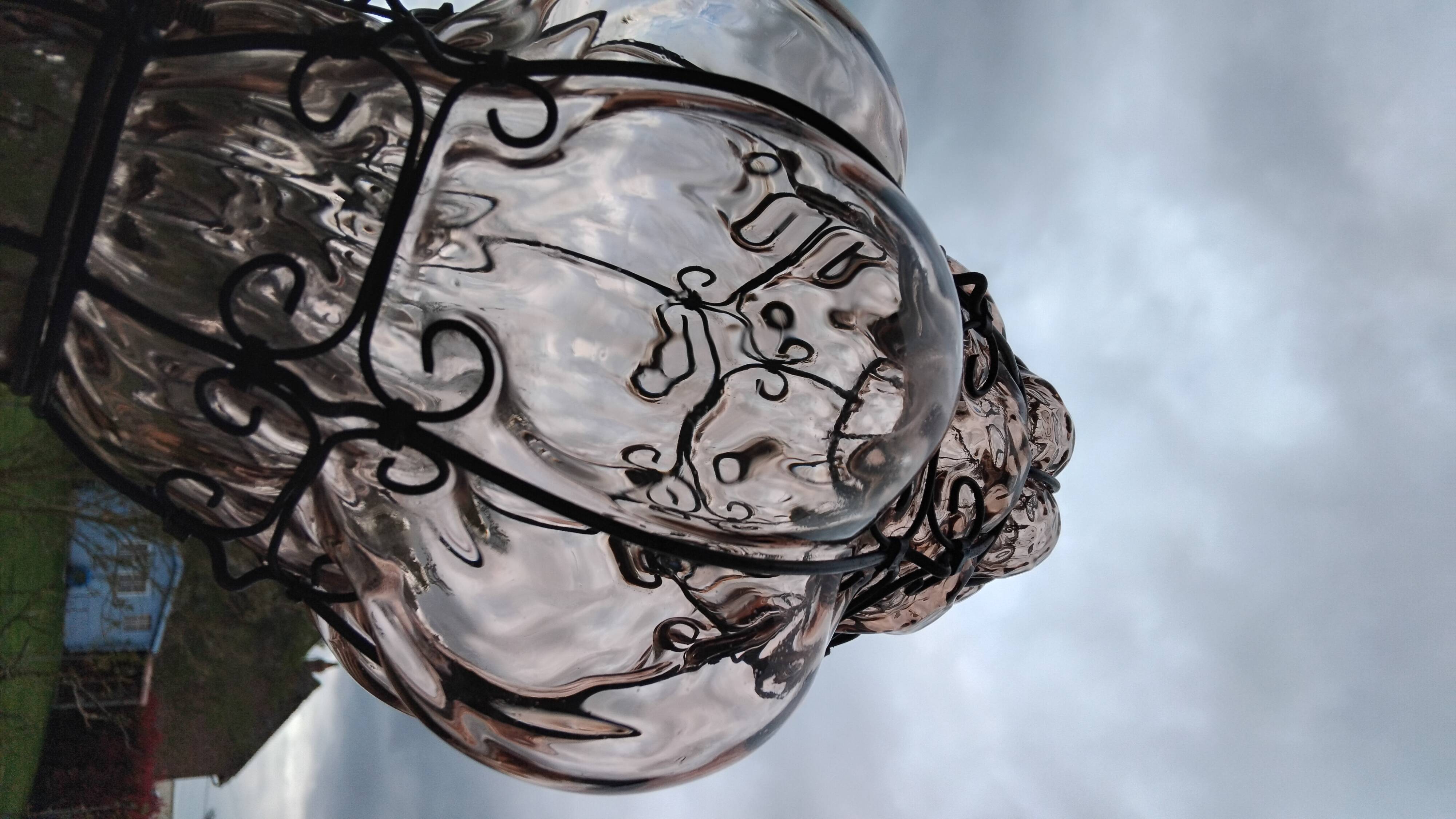Lanterne ancienne verre soufflé MURANO vintage