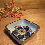 Stoneware ashtray, floral pattern