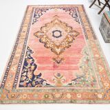 5x9 Pink & Navy Blue Soft Pastel Persian Rug, 152x272Cm SK 20089