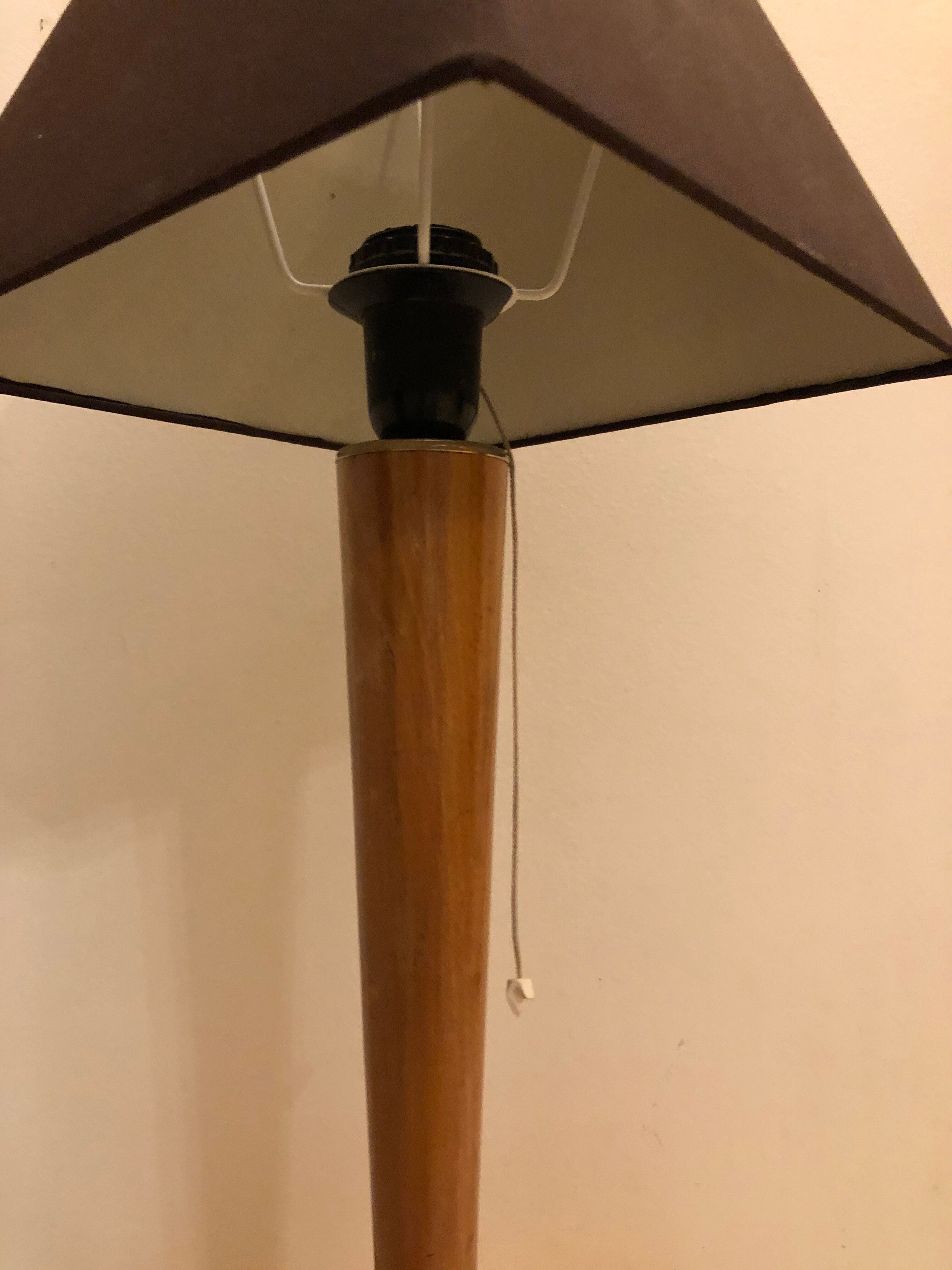 Vintage wooden foot lamp