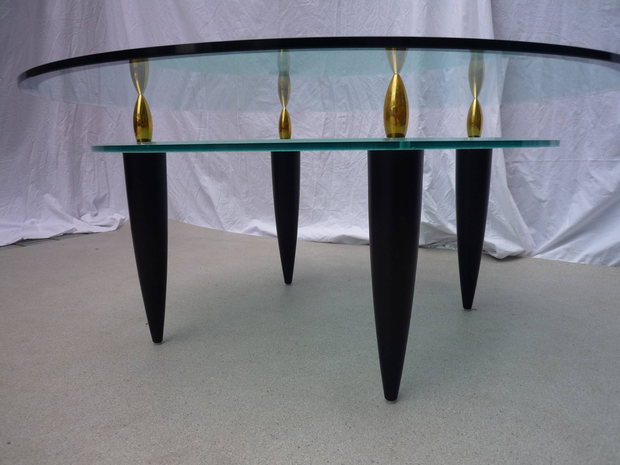 2-tier glass coffee table