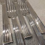 5 silver-plated table forks by Christofle, Triade pattern