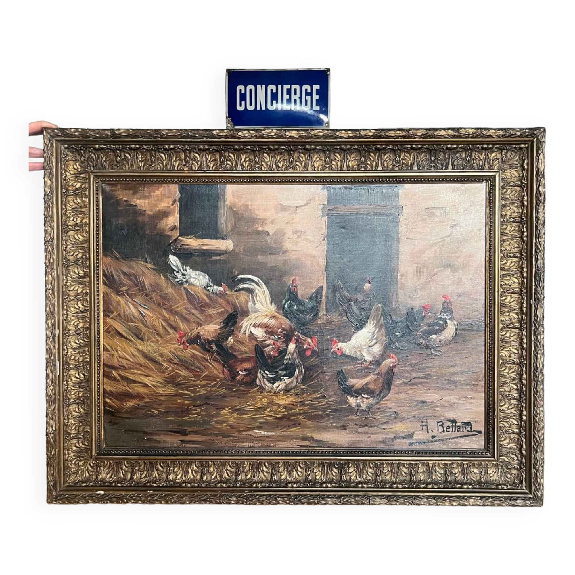 Old 19th century painting of the lower courtyard