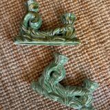 Set of 2 ceramic double candlesticks 1930s Hubert Bequet