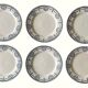 6 antique earthenware dinner plates from Salins-les-Bains (Jura)