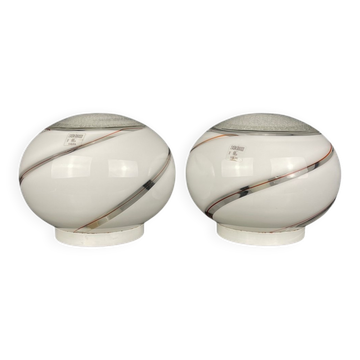 Lampes de table en verre de Murano Vetri Murano 004, Italie, années 1970, lot de 2