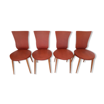 Suite de 4 chaises 1950