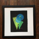 Cubist composition on black paper. France, 1950s.