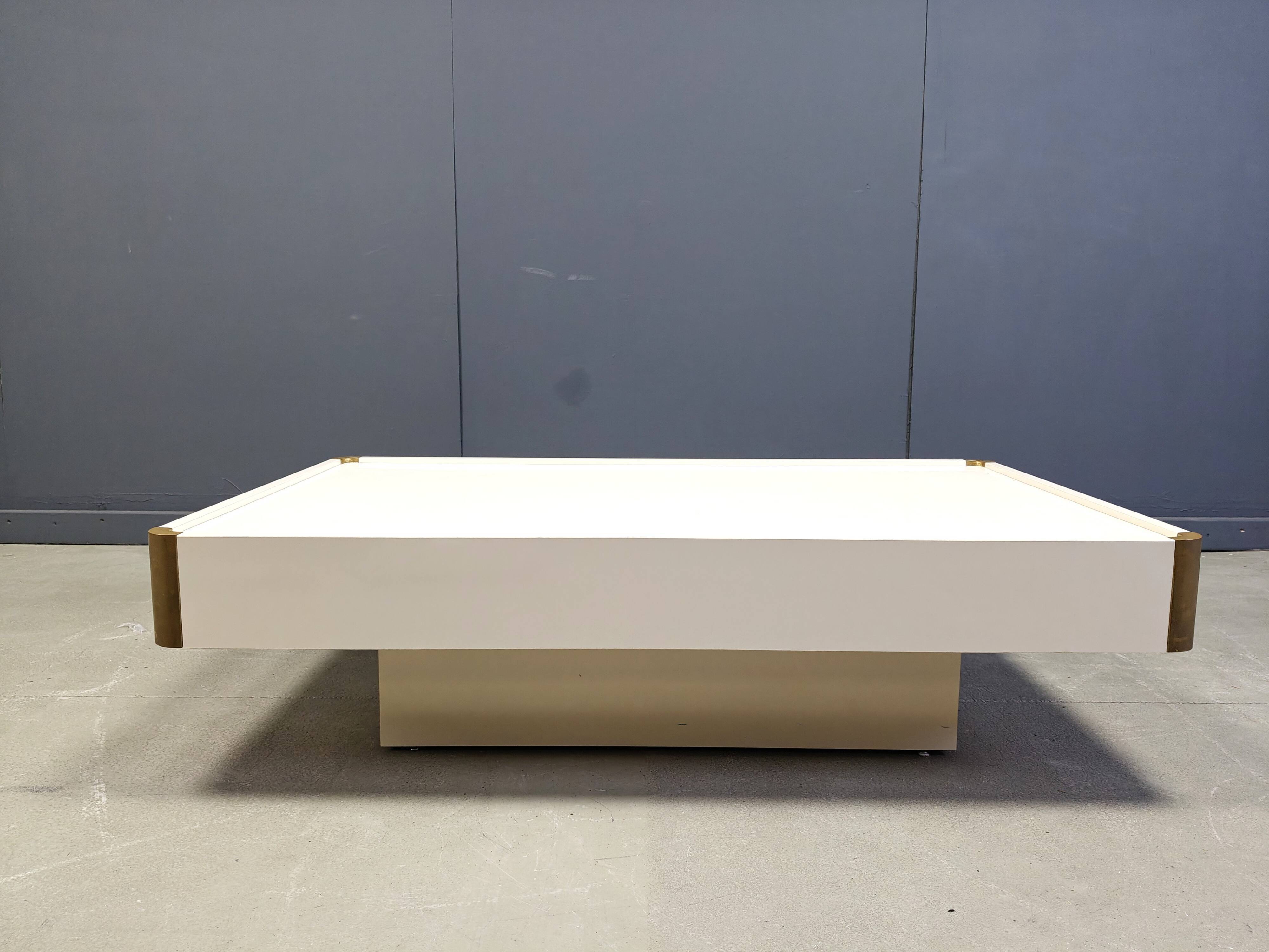 Vintage coffee table attributed to Willy Rizzo, 1970s.