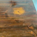 Old brutalist farm table designed by George Robert in pine from the 70s