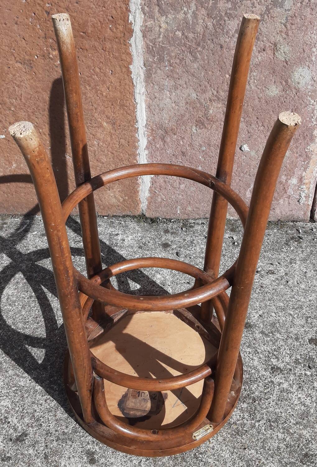 Tabouret de bar en bois courbé (style Thonet)