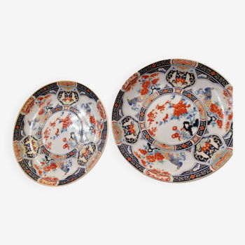Bird of paradise floral decoration plates from Japan