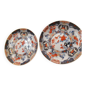 Bird of paradise floral decoration plates from Japan