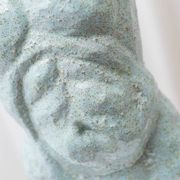 Statue de torse en céramique de studio - figure en argile céramique bleu clair - design Mid-Century